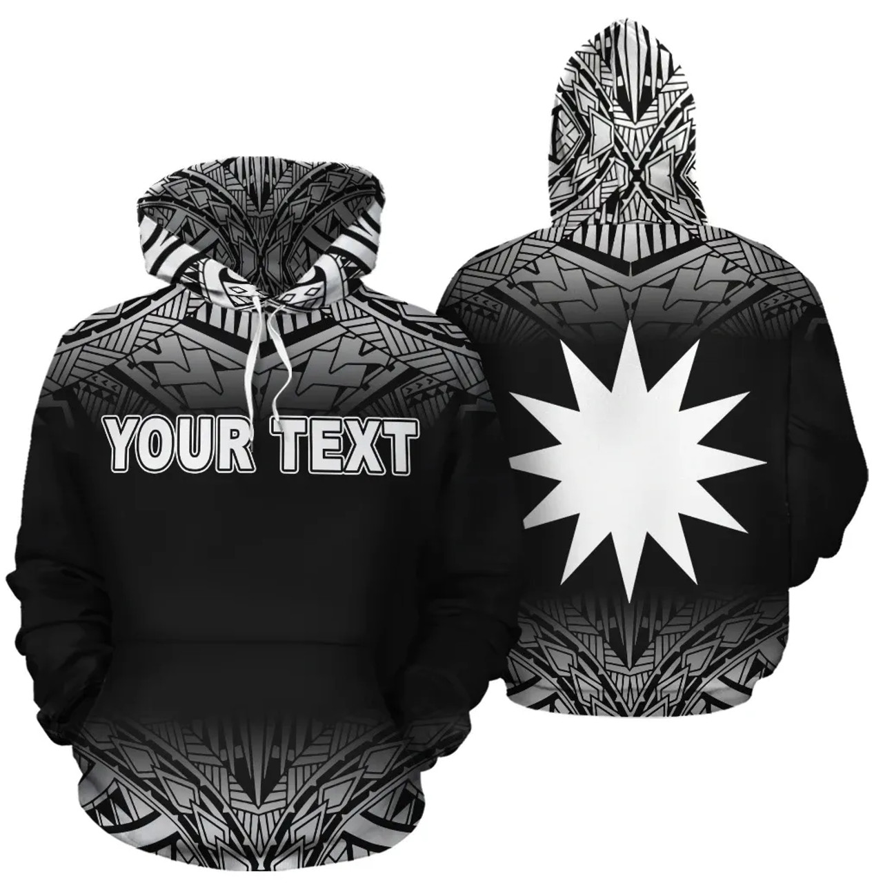 Nauru Polynesian Personalised Custom Hoodie - Black Fog