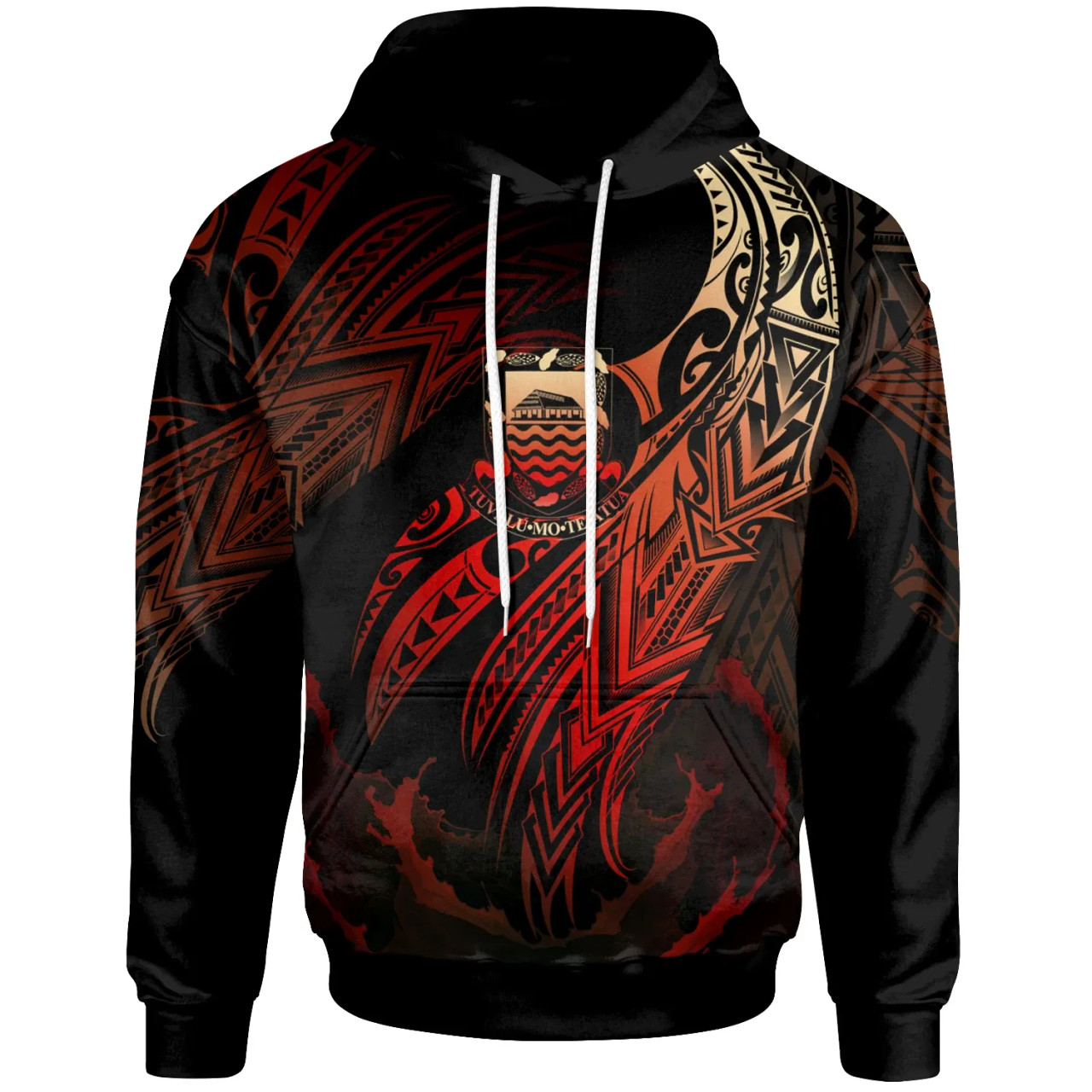 Tuvalu Polynesian Hoodie - Legend Red Version