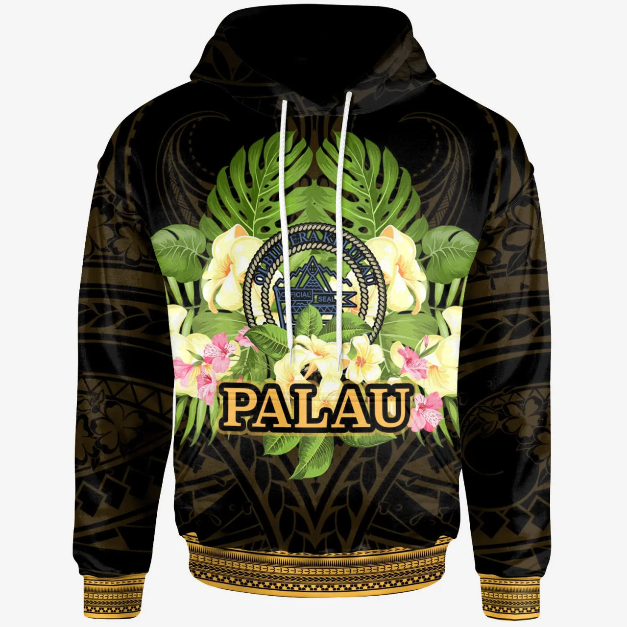 Palau Hoodie - Polynesian Gold Patterns Collection