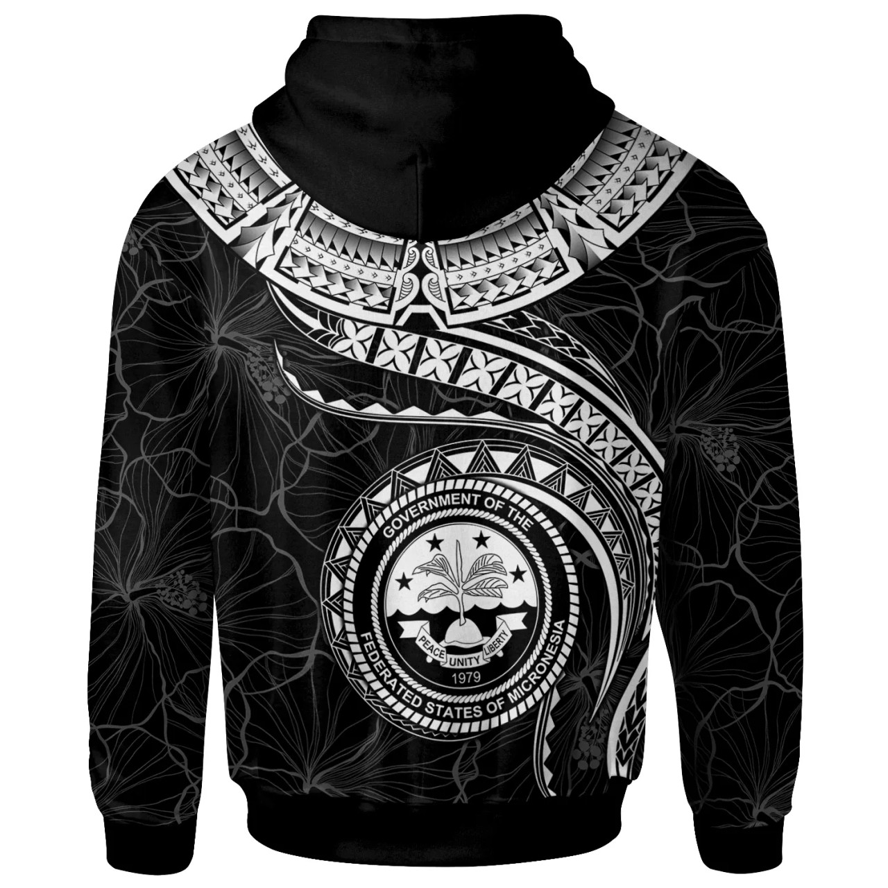 Federated States of Micronesia Polynesian Hoodie - FSM Waves (White)