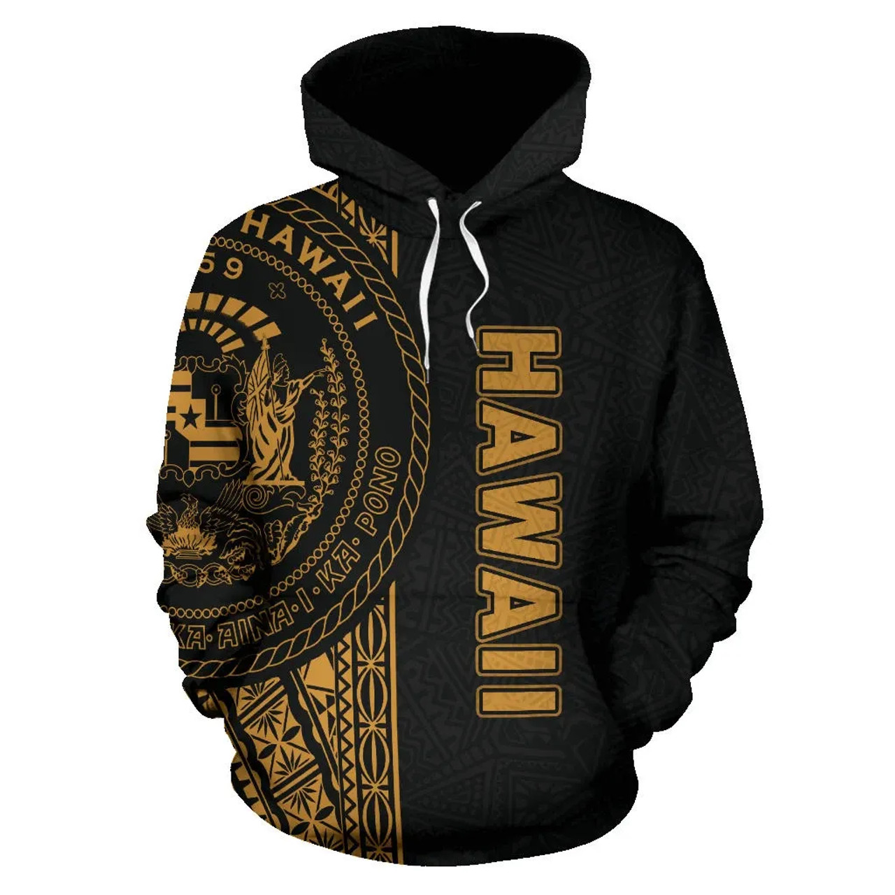 Polynesian Hawaii Hoodie - Yellow Line