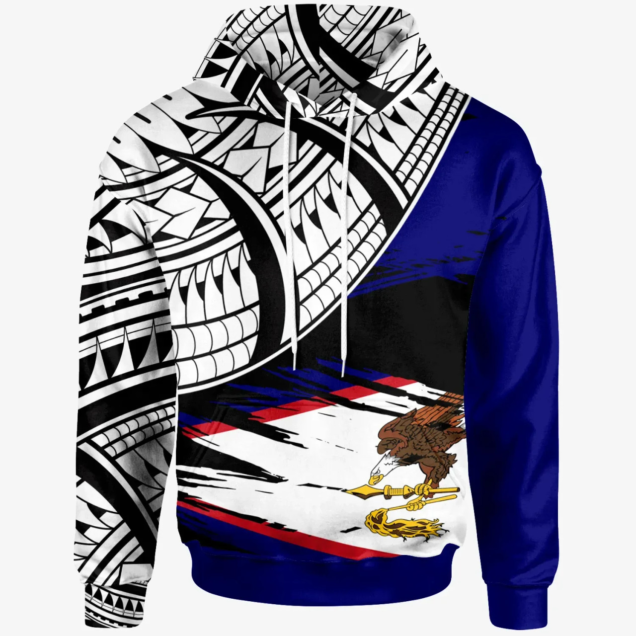 American Samoa Hoodie - American Samoa Flag Style With Pattern