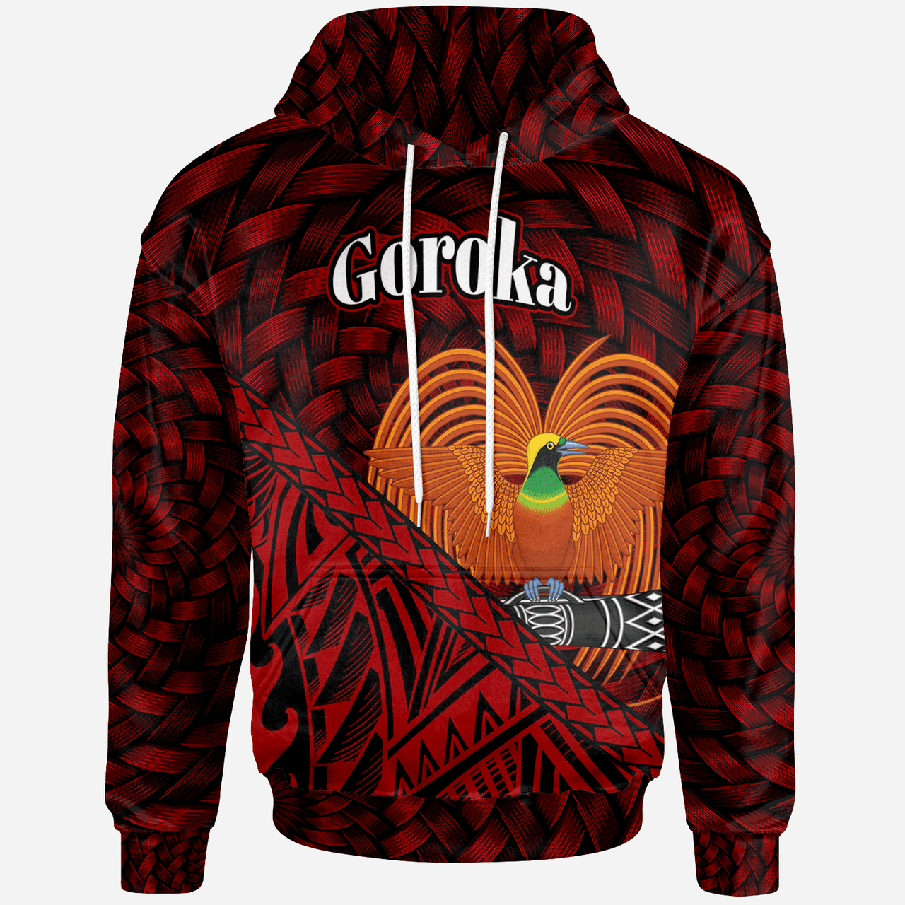 Papua New Guinea  Hoodie - Goroka Polynesian Patterns With Bamboo