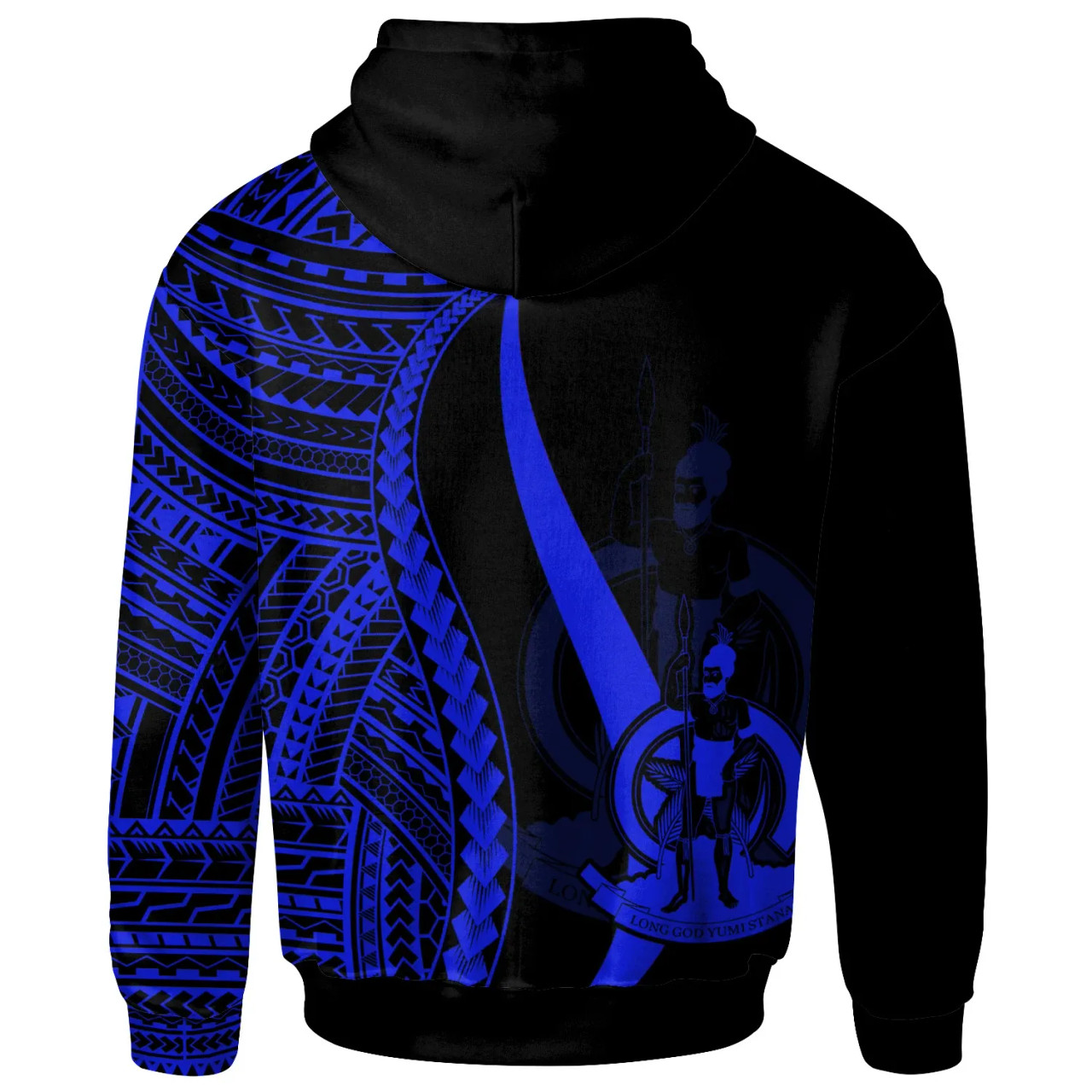 Vanuatu Custom Personalised Hoodie Blue - Tentacle Tribal Pattern