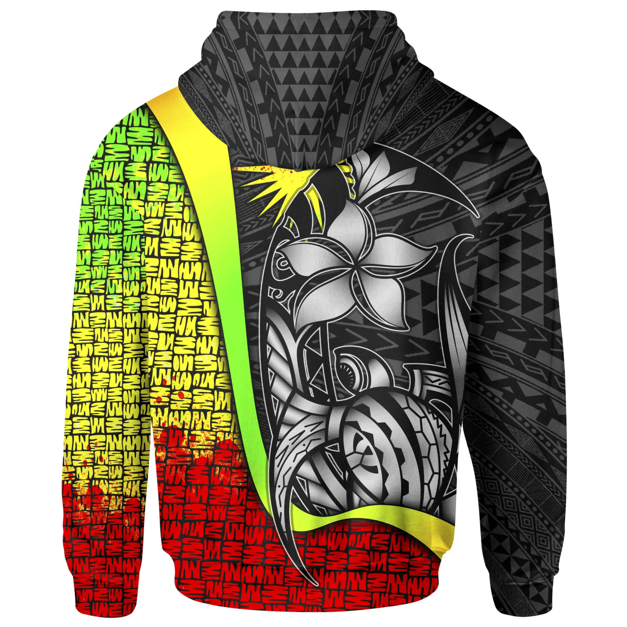 Marshall Islands Polynesian Hoodie Reggae - Turtle with Hook