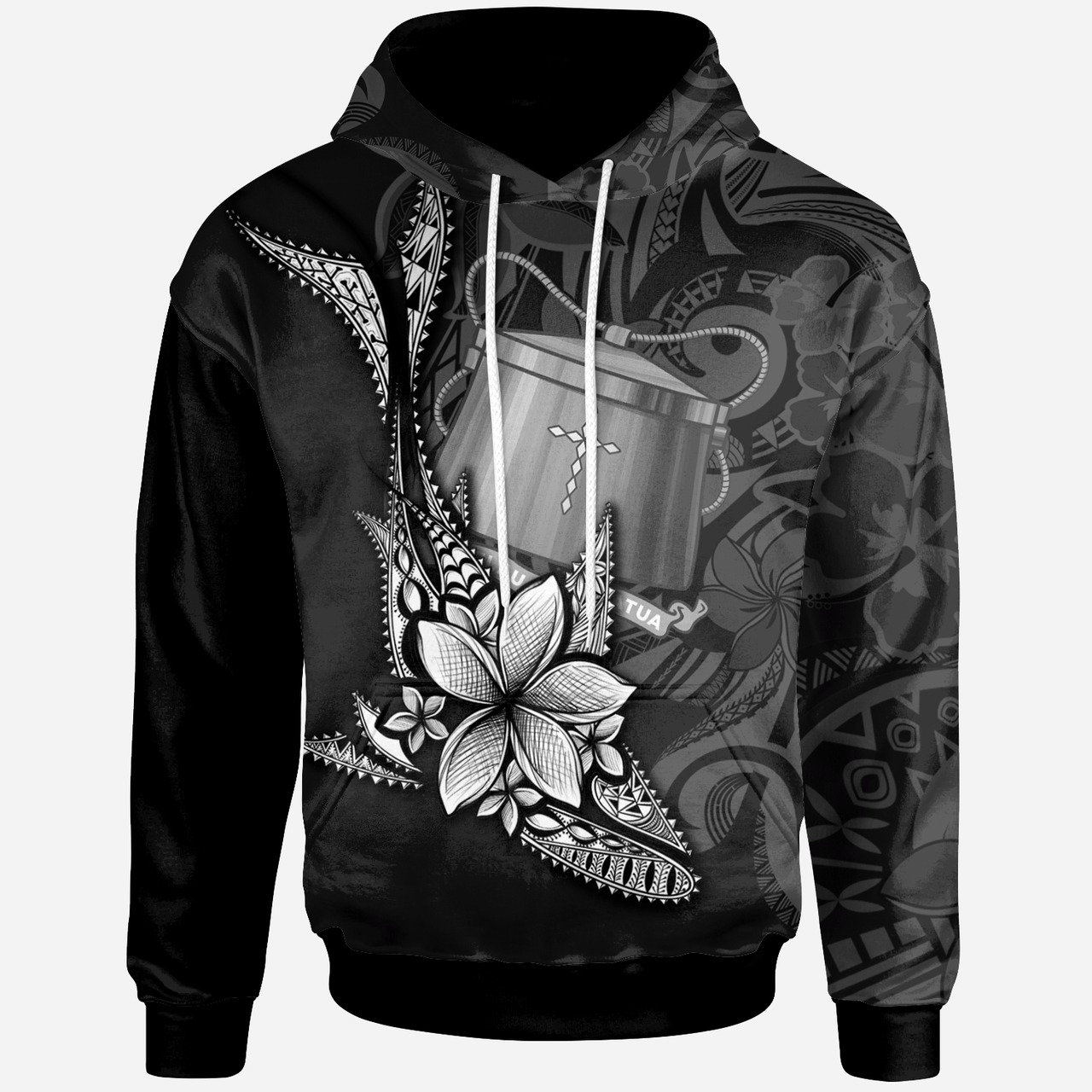 Tokelau Custom Personalised Hoodie - Fish With Plumeria Flowers Style