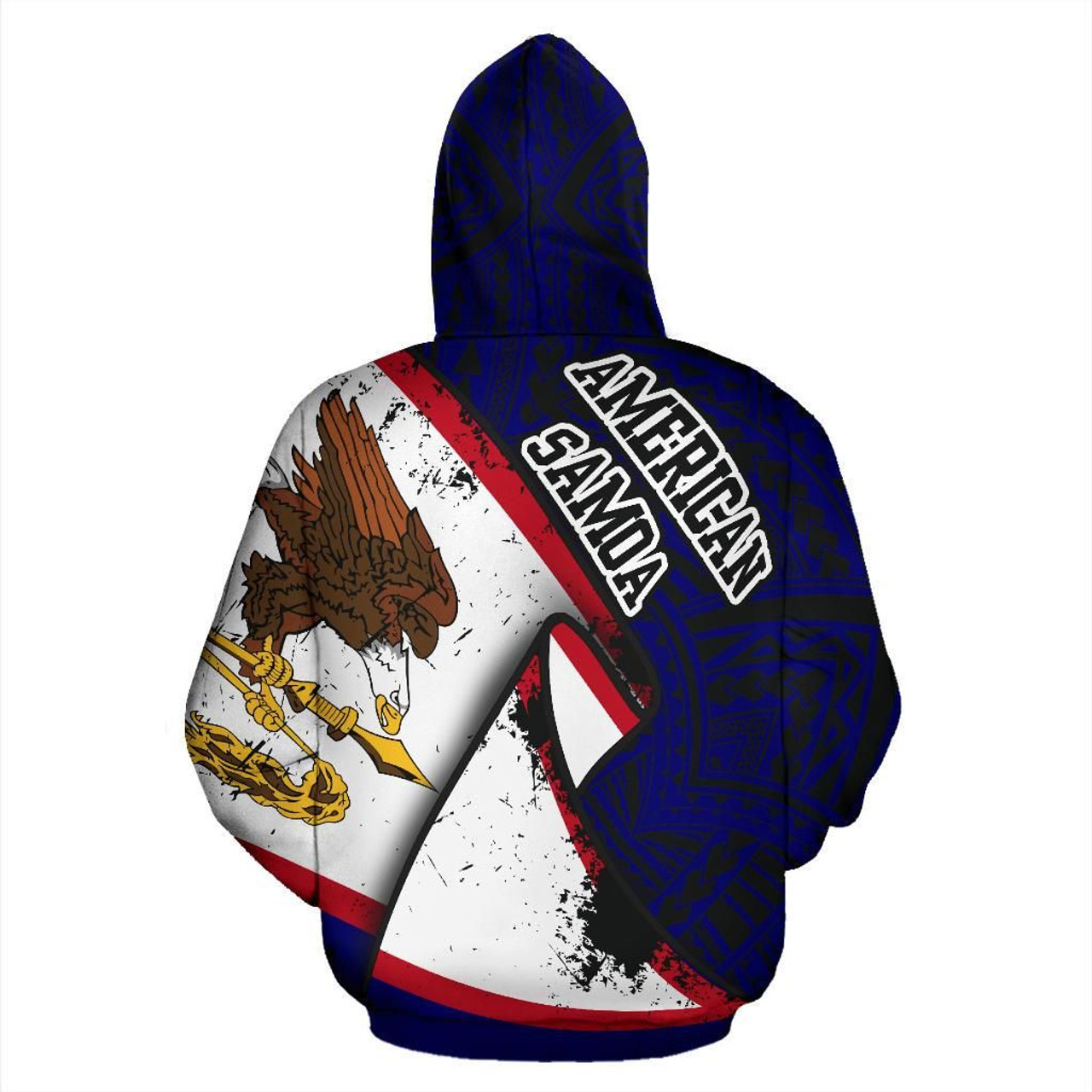 American Samoa Pullover Hoodie - American Samoa Seal Flag Grunge Special