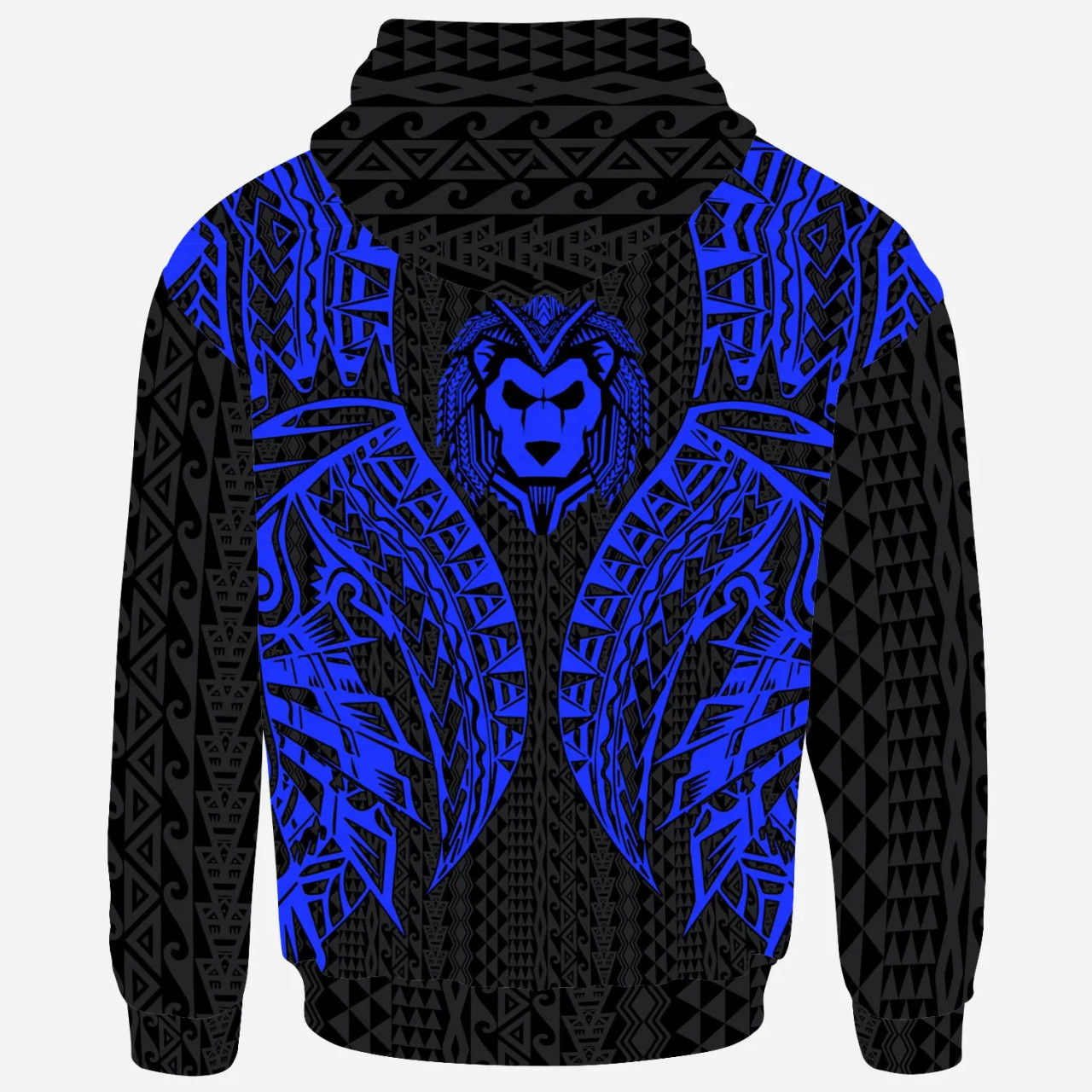 Chuuk Hoodie - Micronesian Lion Head Blue Style