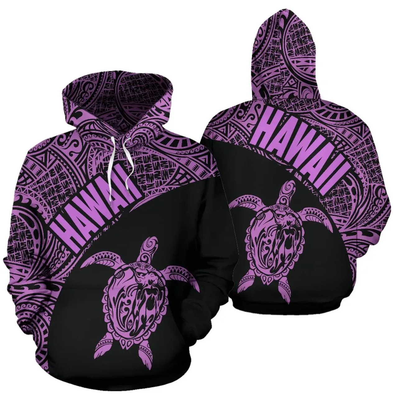 Hawaii Hoodie - Hawaii Turtle Mermaid Polynesian Tattoo Purple Version