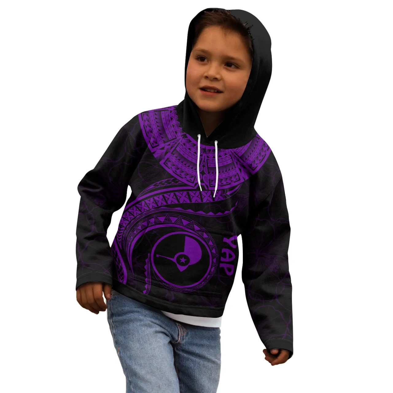 Yap Polynesian Hoodie - Yap Waves (Purple)