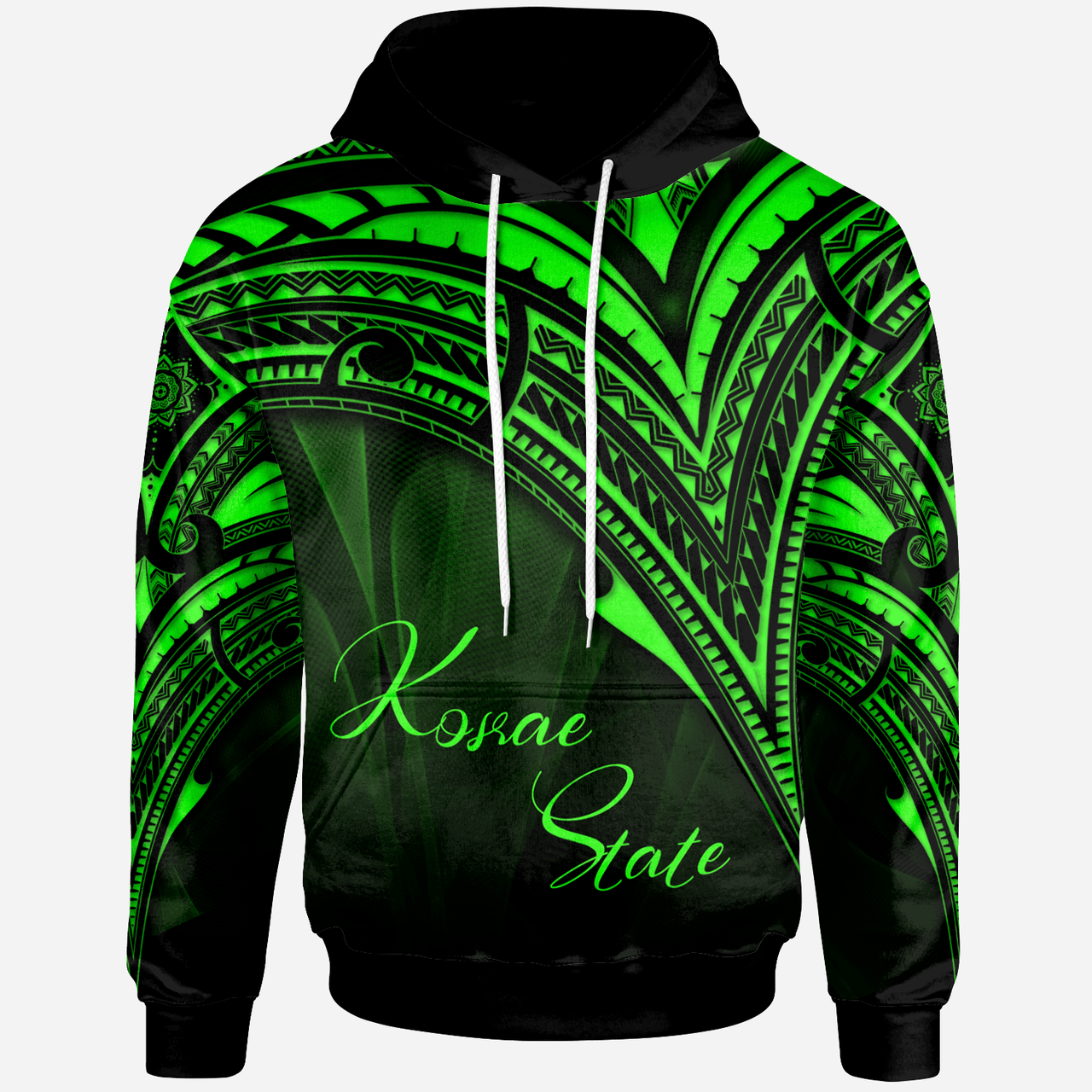 Kosrae State Hoodie - Green Color Cross Style