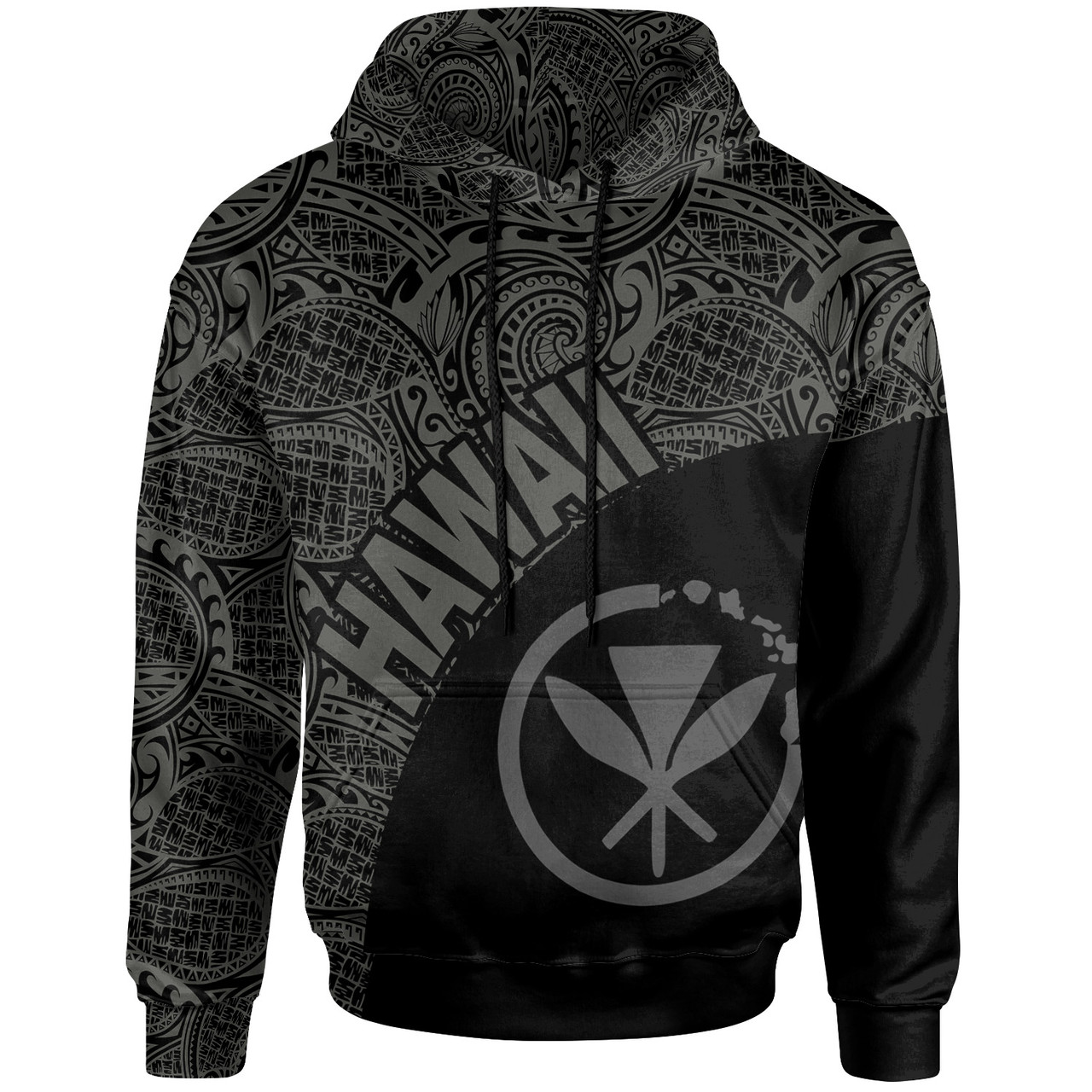 Hawaii Hoodie - Hawaii Kanaka Maoli Polynesian Tattoo Black Gray Version6