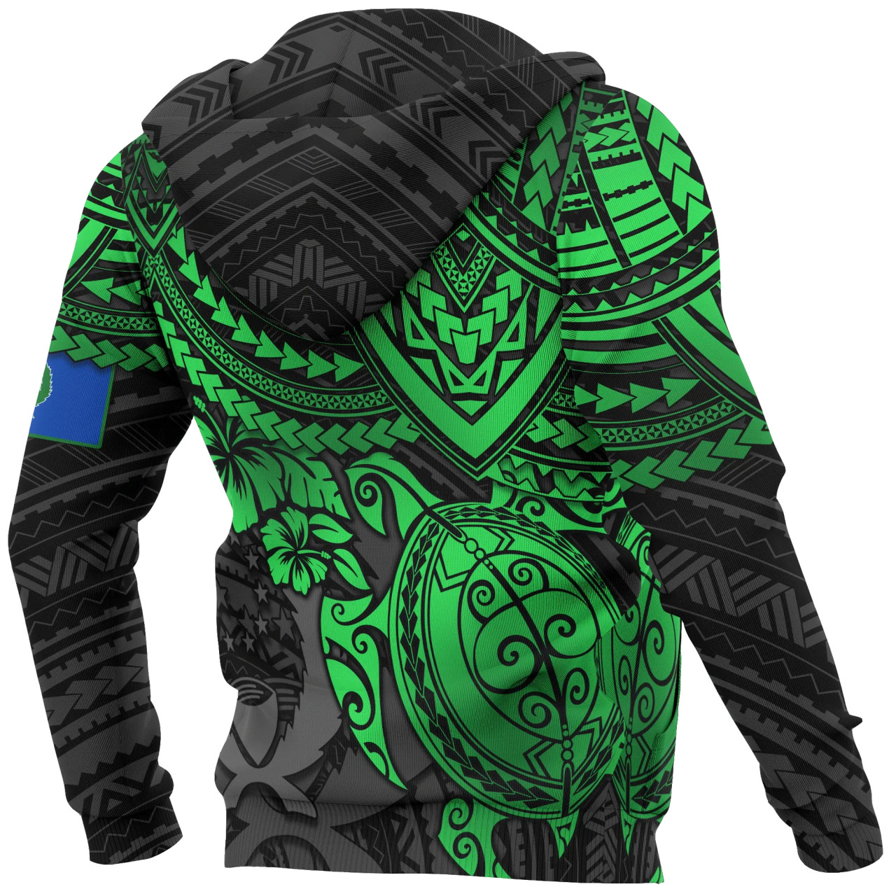 Pohnpei Polynesian Hoodie - Polynesian Green Turtle