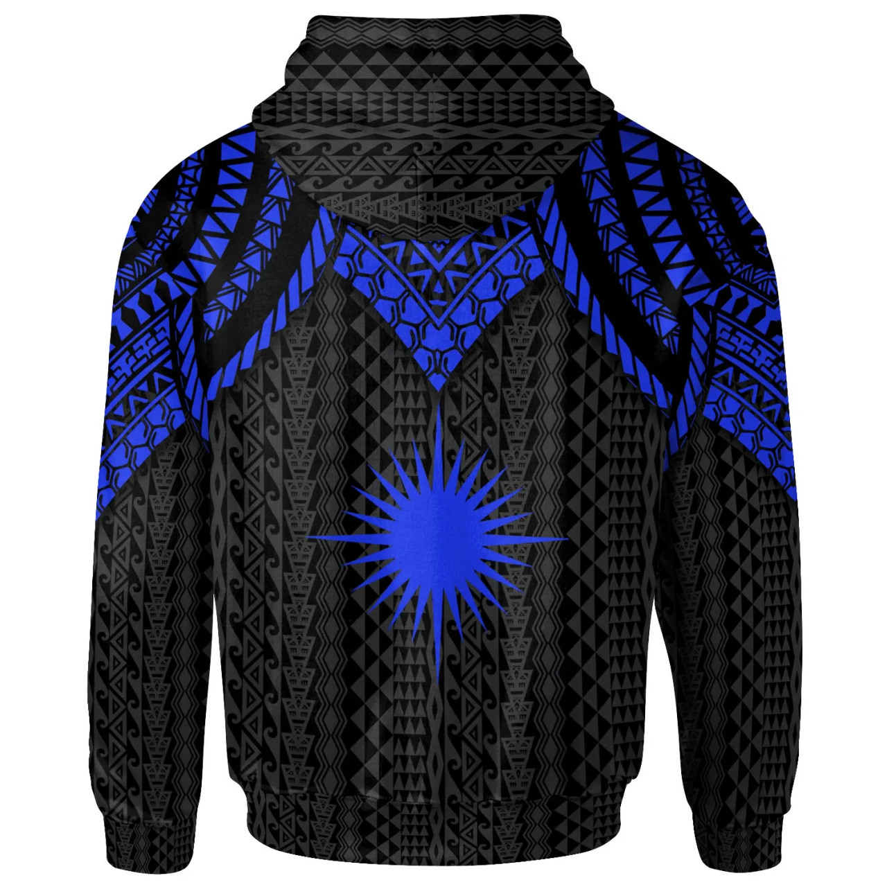 Marshall Islands Hoodie - Polynesian Armor Style Blue
