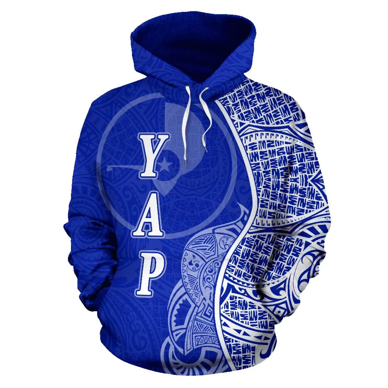 Yap Polynesian Hoodie Coconut Tree Blue