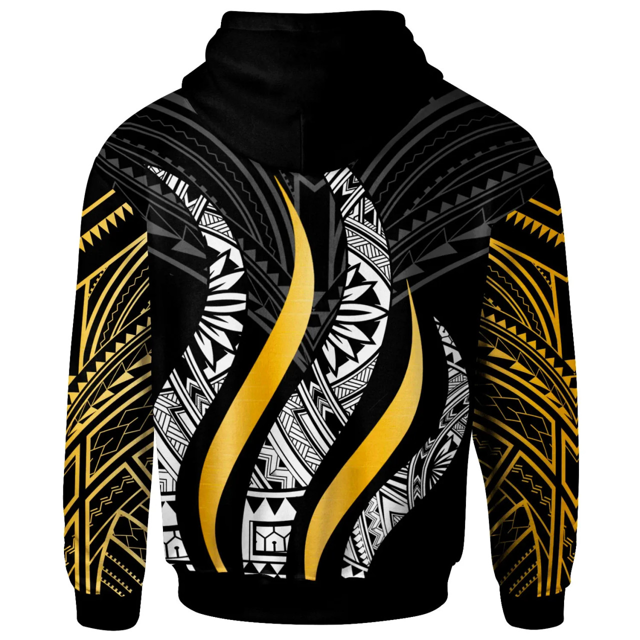 Vanuatu Custom Personalised Hoodie - Vanuatu Strong Fire Pattern Gold