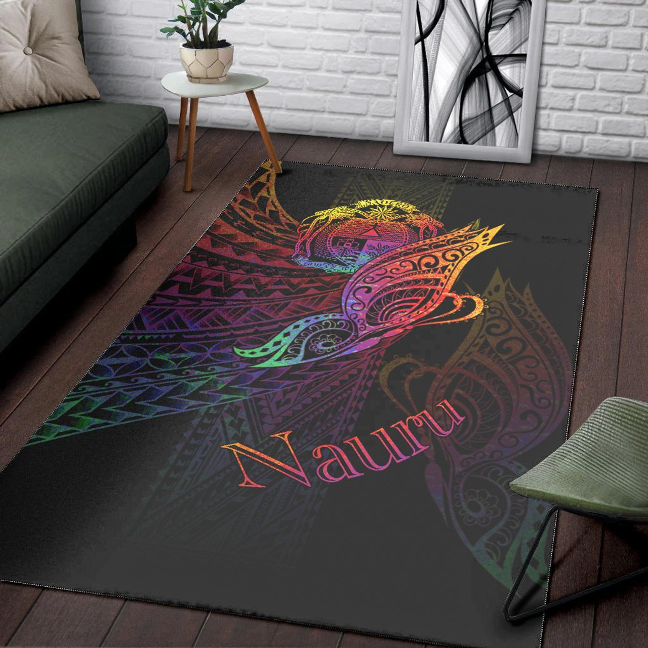 Nauru Area Rug - Butterfly Polynesian Style Polynesian 3