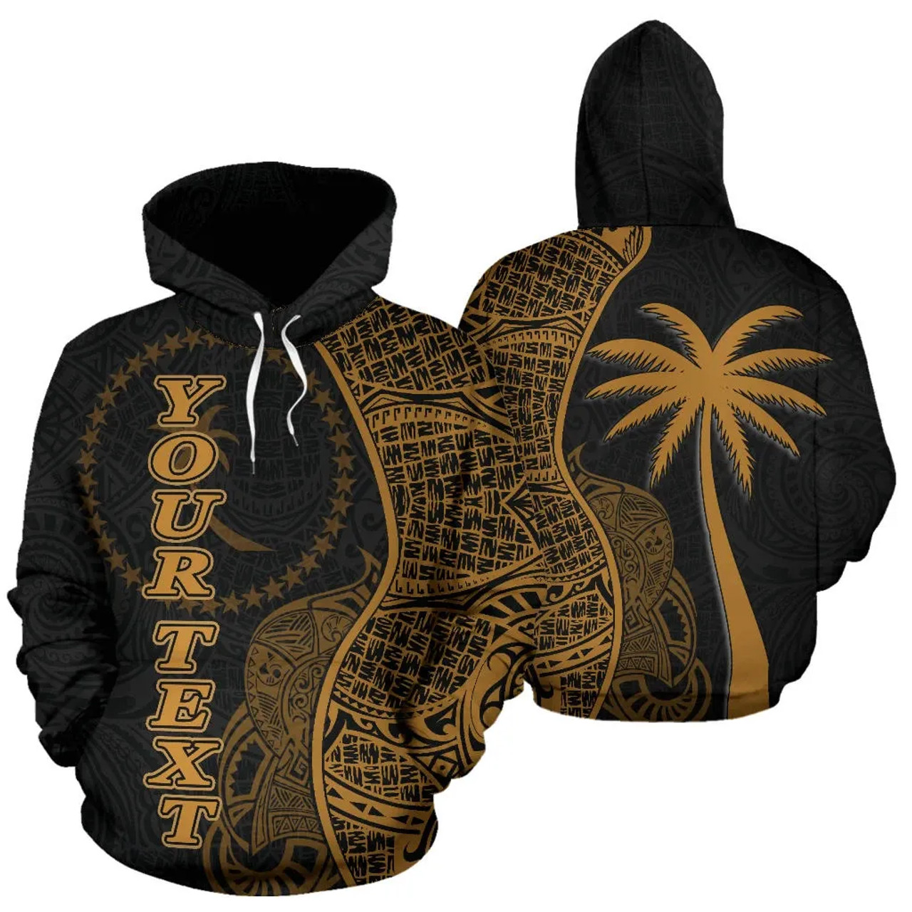 Chuuk Polynesian Custom Personalised Hoodie Coconut Gold