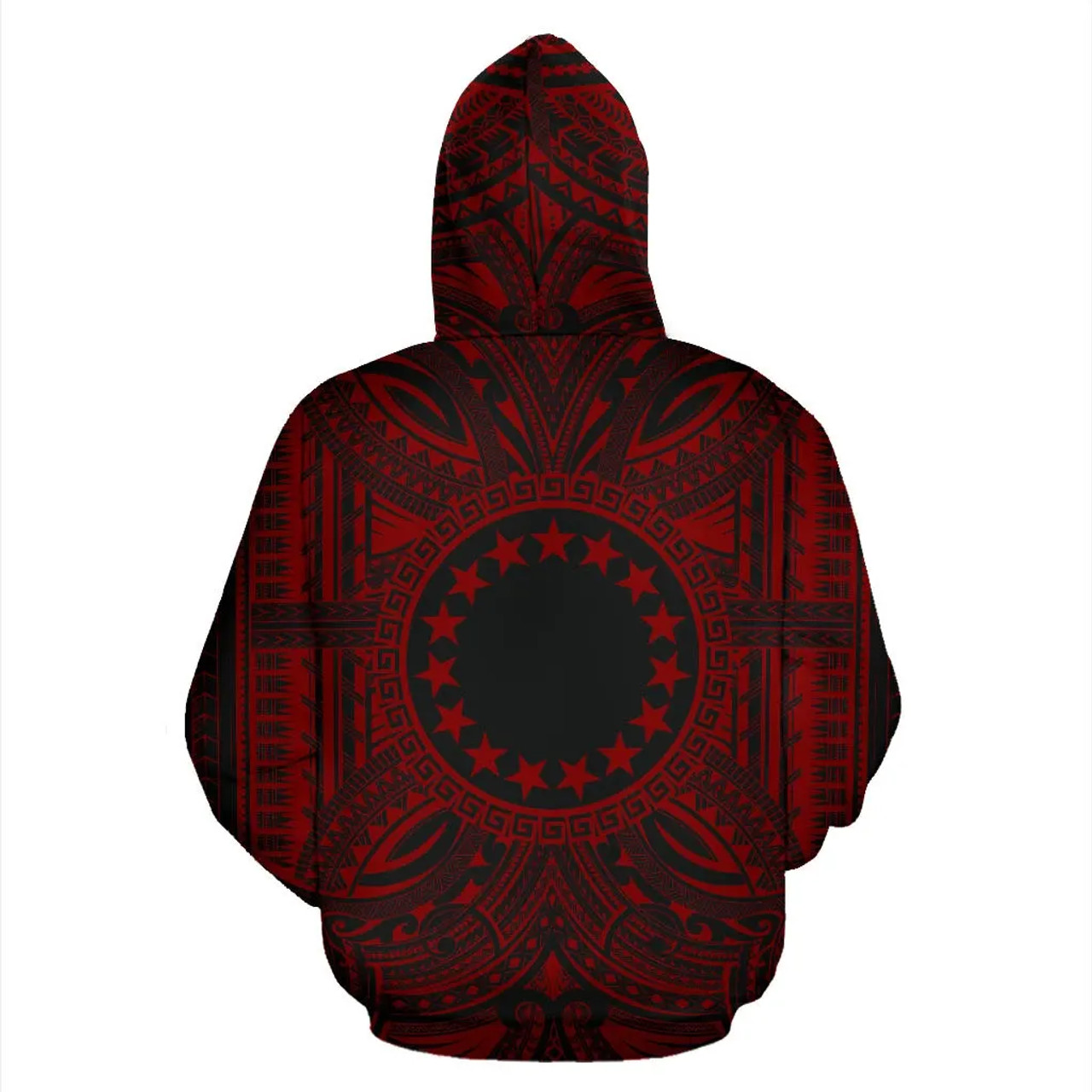 Cook Islands All Over Hoodie - Cook Islands Coat Of rms Polynesian Red Black