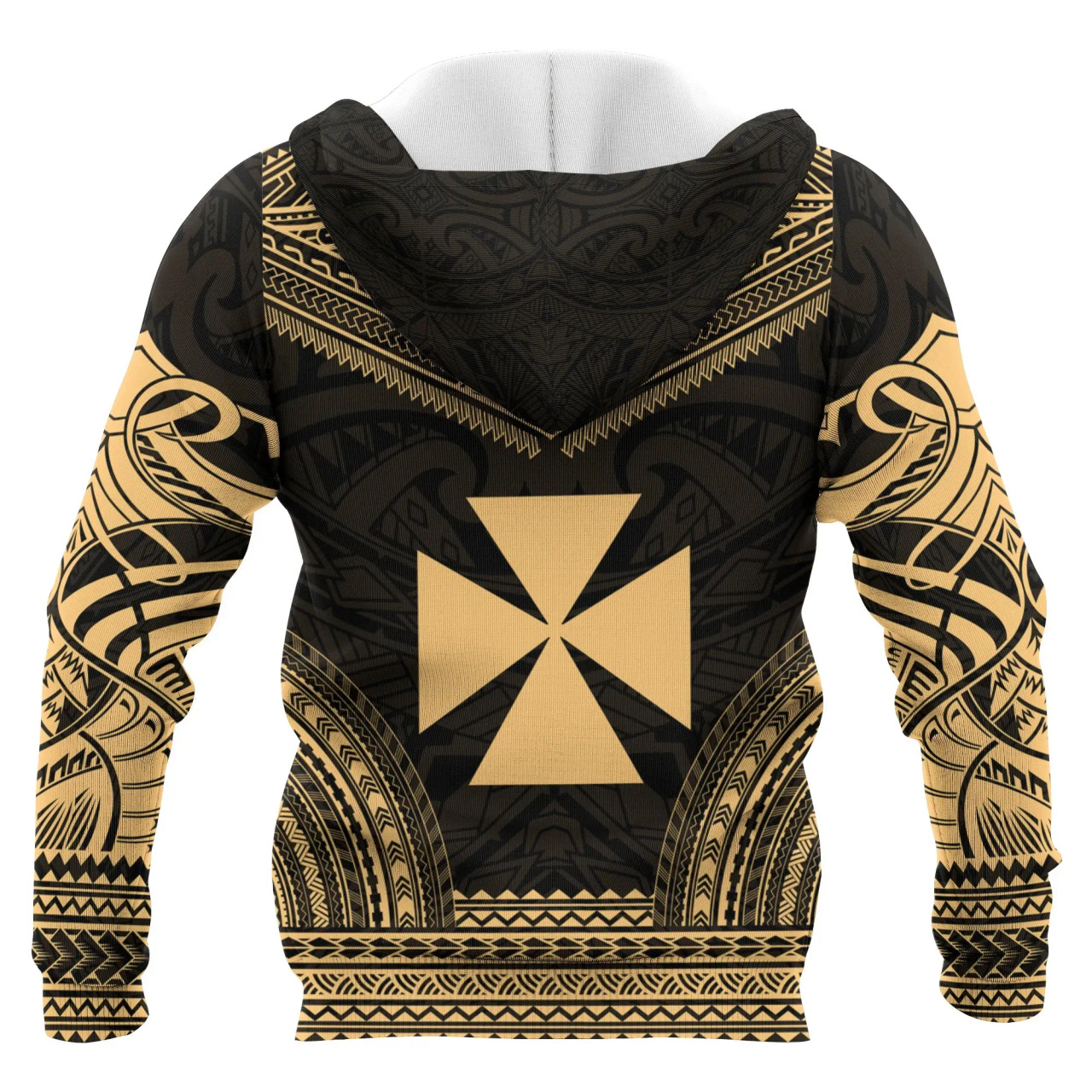 Wallis And Futuna Polynesian Chief Custom Personalised Hoodie - Gold Version