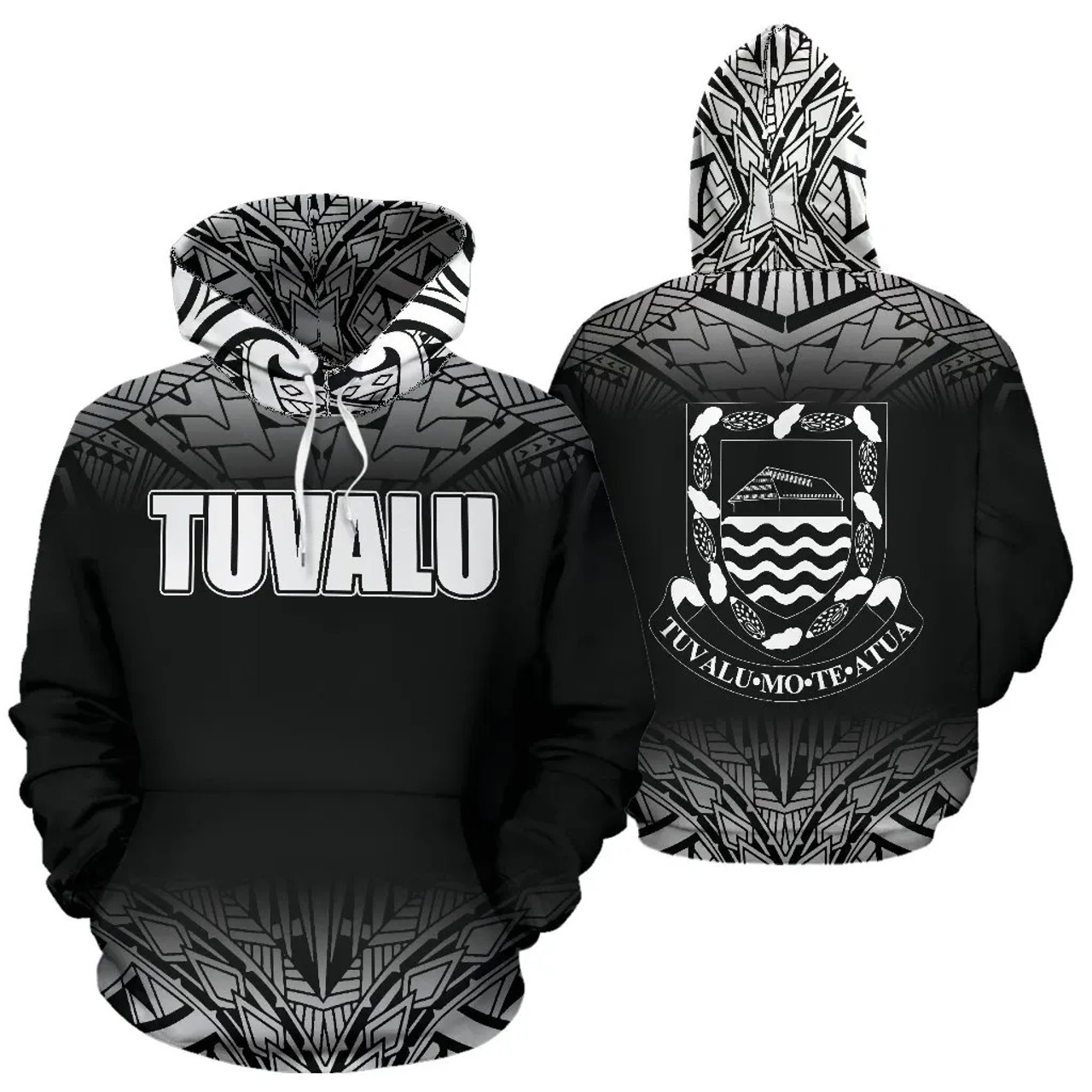 Tuvalu All Over Hoodie Fog Black Style