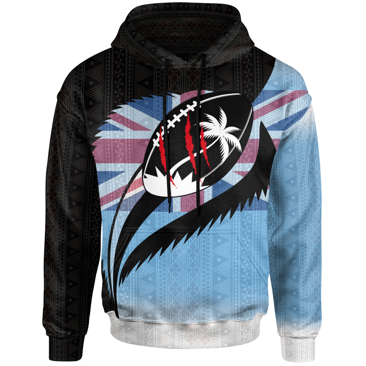 Fiji Rugby Hoodie - Fiji Flag Coat Of Arms Spirit of Rugby Special