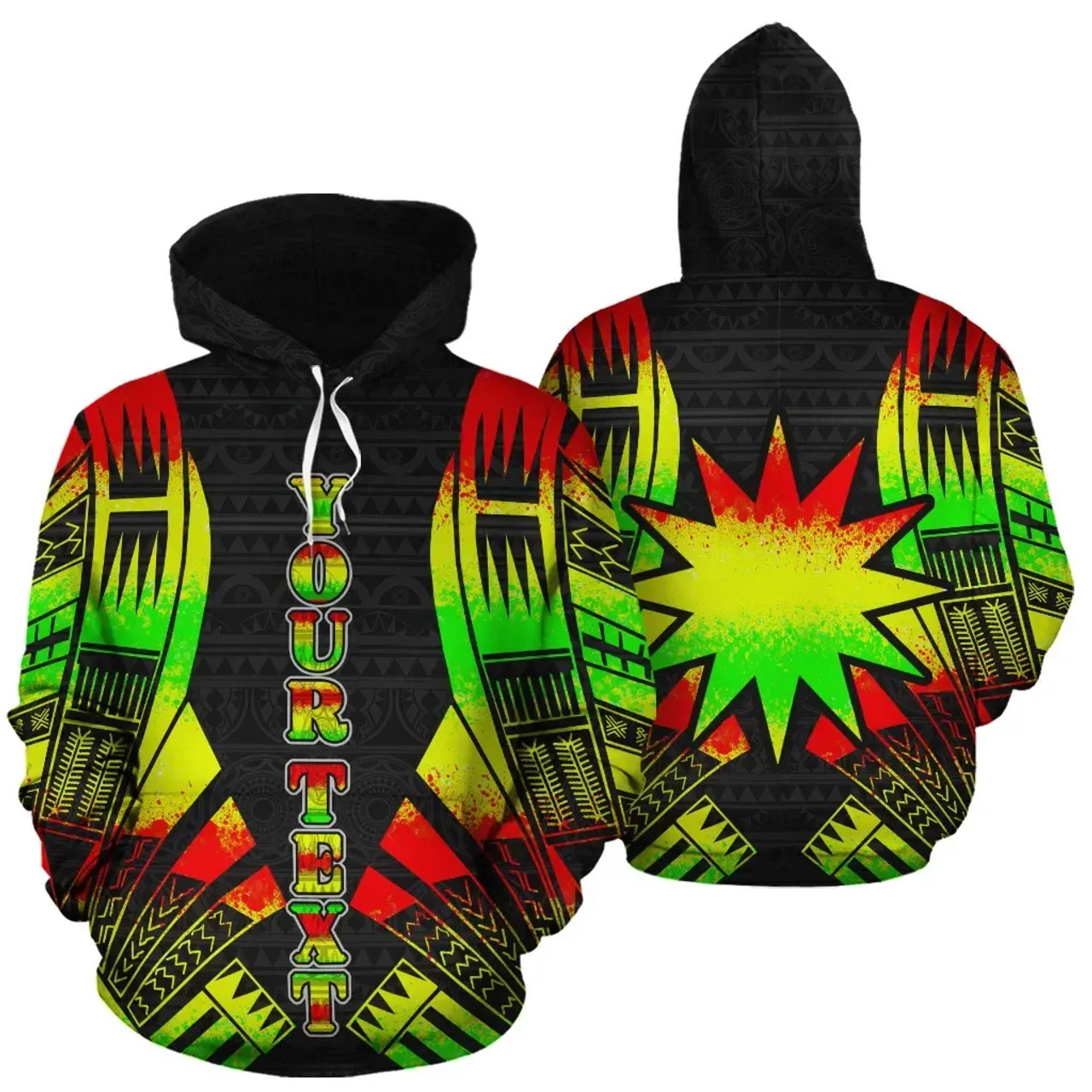 Nauru Polynesian Personalised Custom Hoodie - Reggae Tattoo