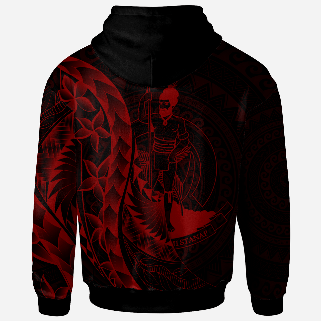 Vanuatu Hoodie - Custom Personalised Polynesian Pattern Style Red Color