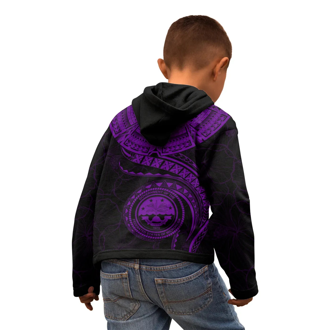 Federated States of Micronesia Polynesian Personalised Hoodie - FSM Waves (Purple)