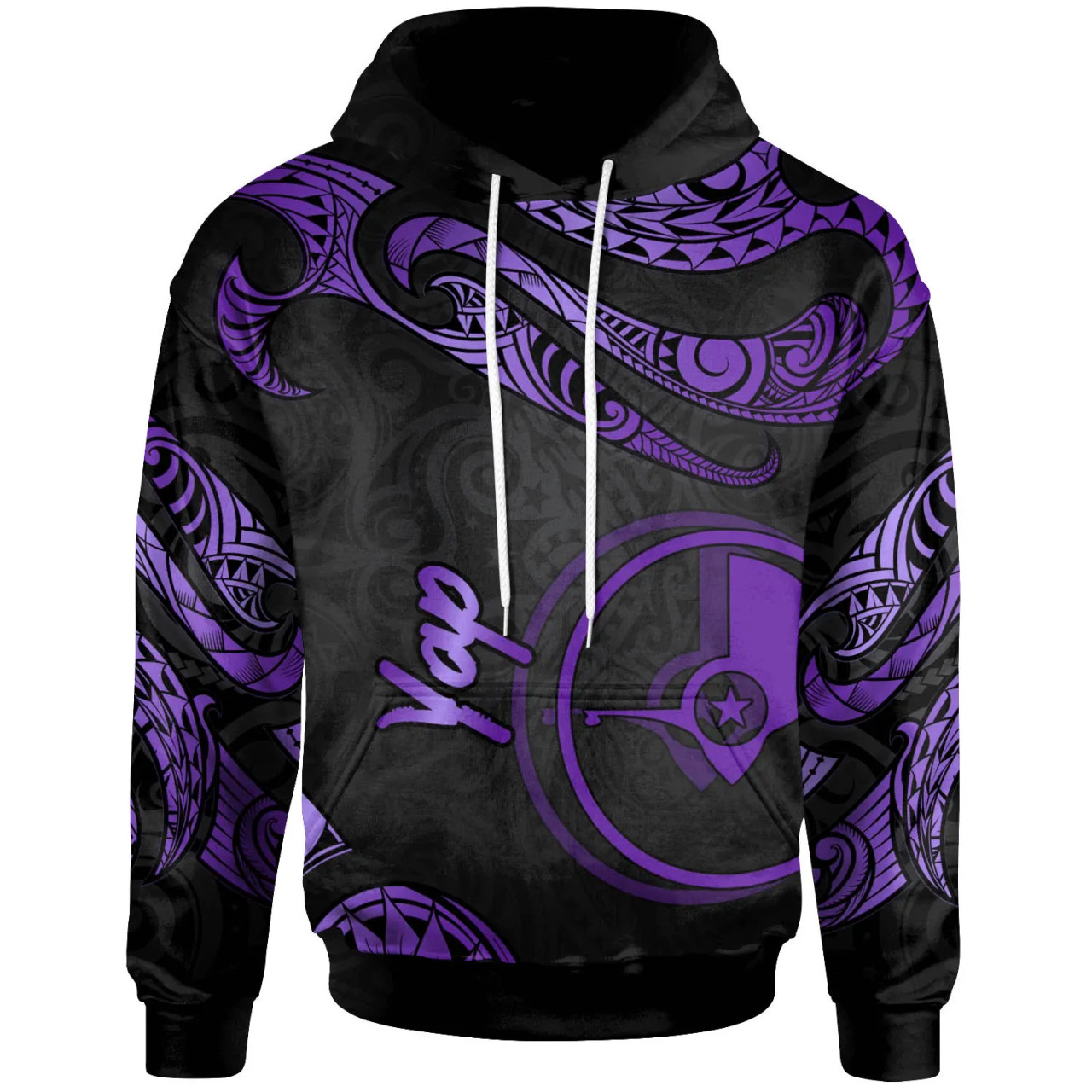 Yap Polynesian Hoodie - Poly Tattoo Purple Version