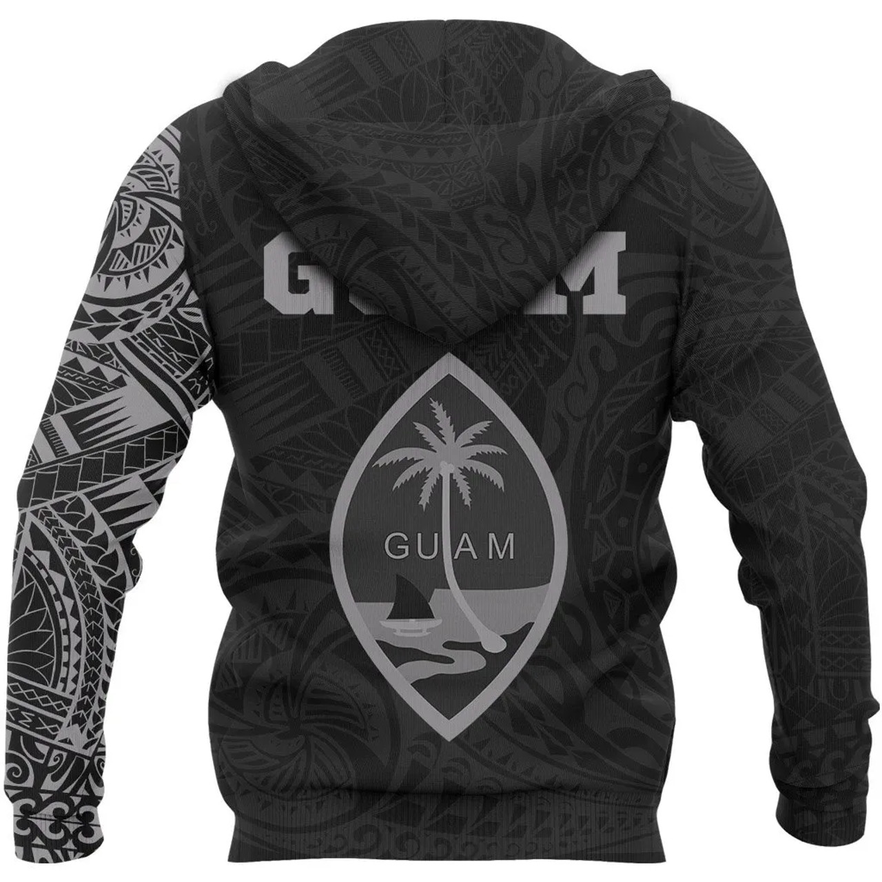 Guam Hoodie - Guam Coat Of Arms Polynesian Tattoo Style Special Version