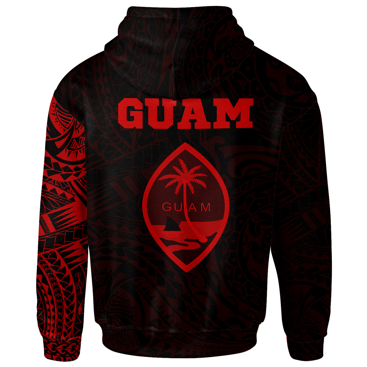 Guam Hoodie - Guam Coat Of Arms Polynesian Tattoo Style Special Version