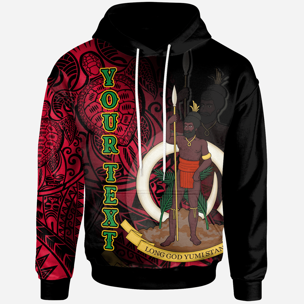 Vanuatu Hoodie - Custom Personalised Turtle Polynesian Style