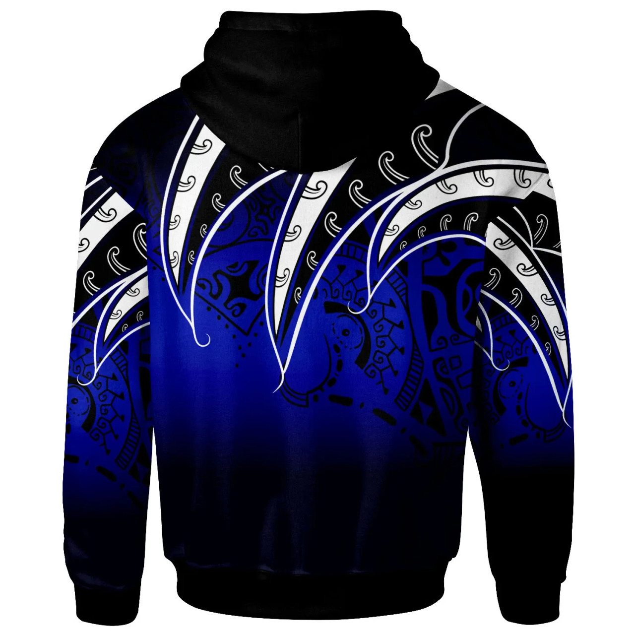 Vanuatu Hoodie - Tropical Leaf Gradient Blue Style