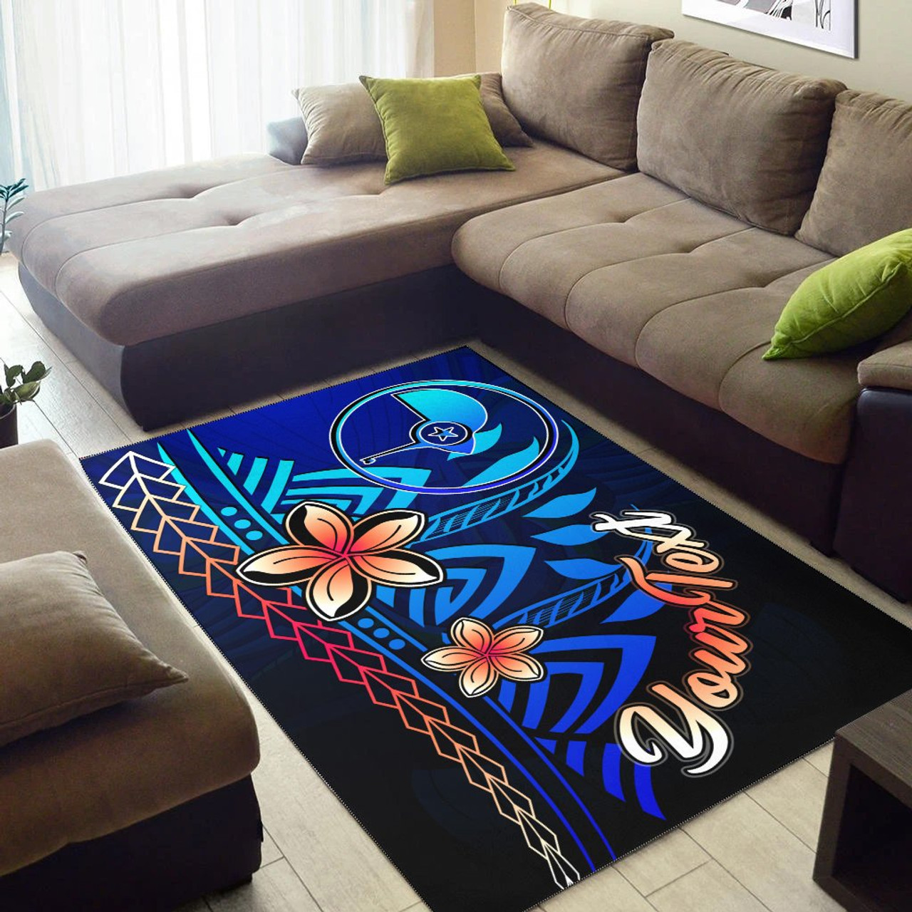 Yap Custom Personalised Area Rug - Vintage Tribal Mountain Polynesian 2