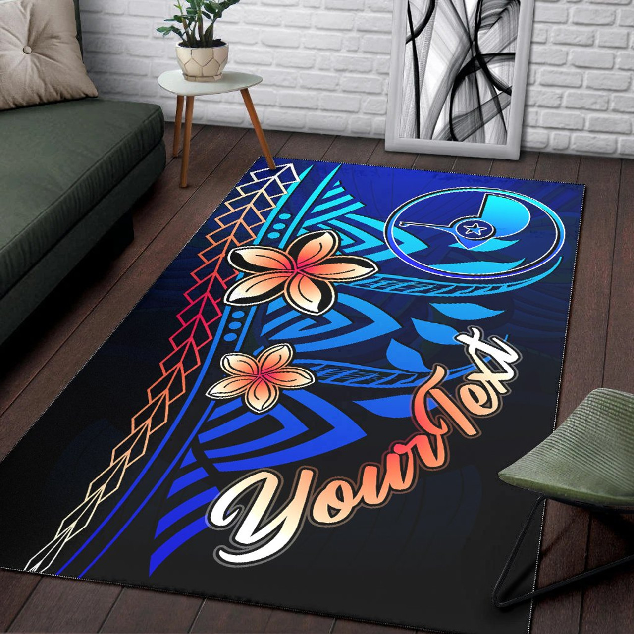 Yap Custom Personalised Area Rug - Vintage Tribal Mountain Polynesian 3