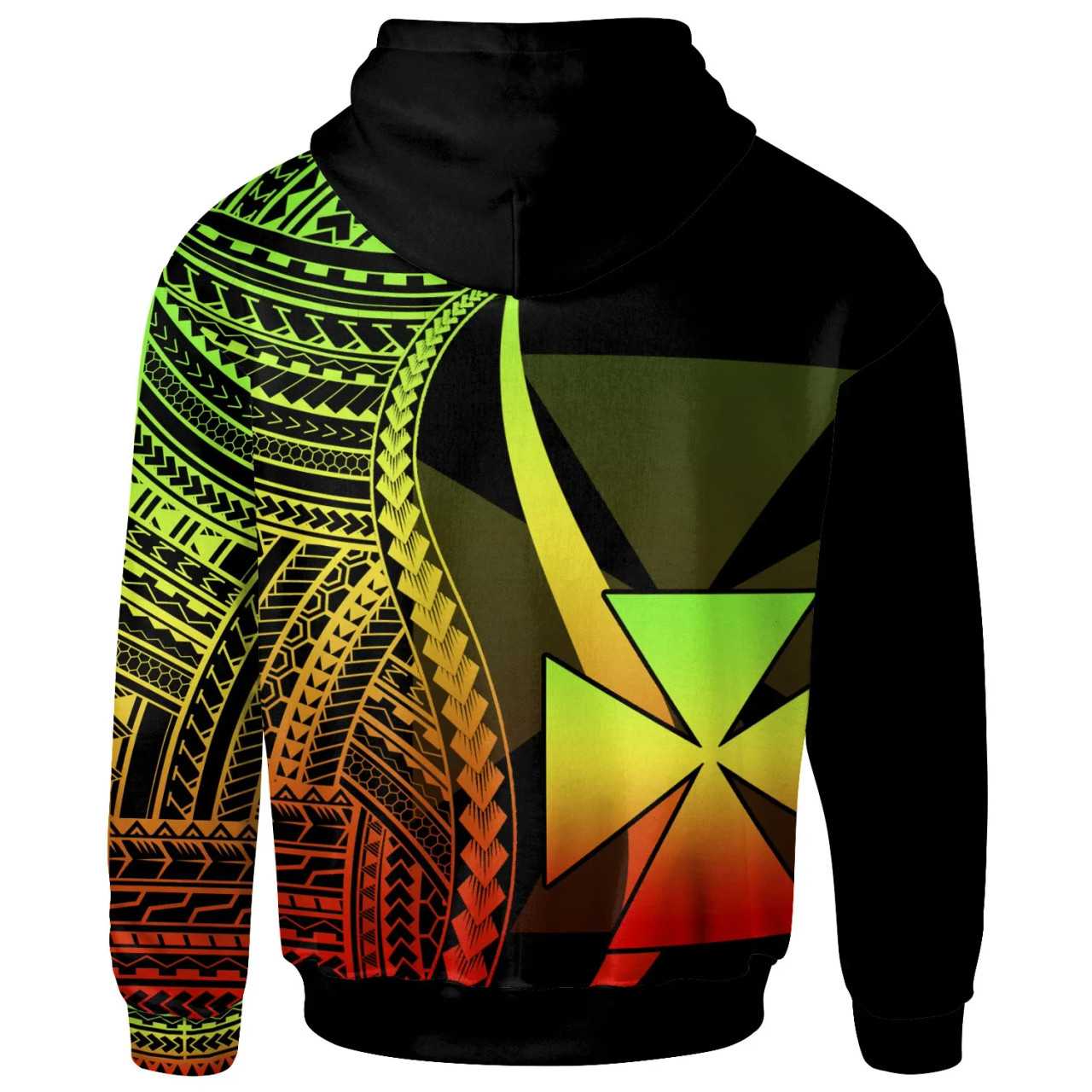 Wallis and Futuna Hoodie Reggae - Tentacle Tribal Pattern