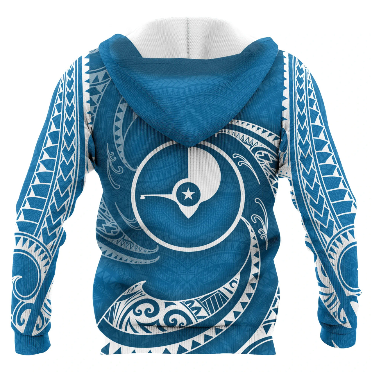 Yap Micronesia All Over Hoodie - Blue Tribal Wave