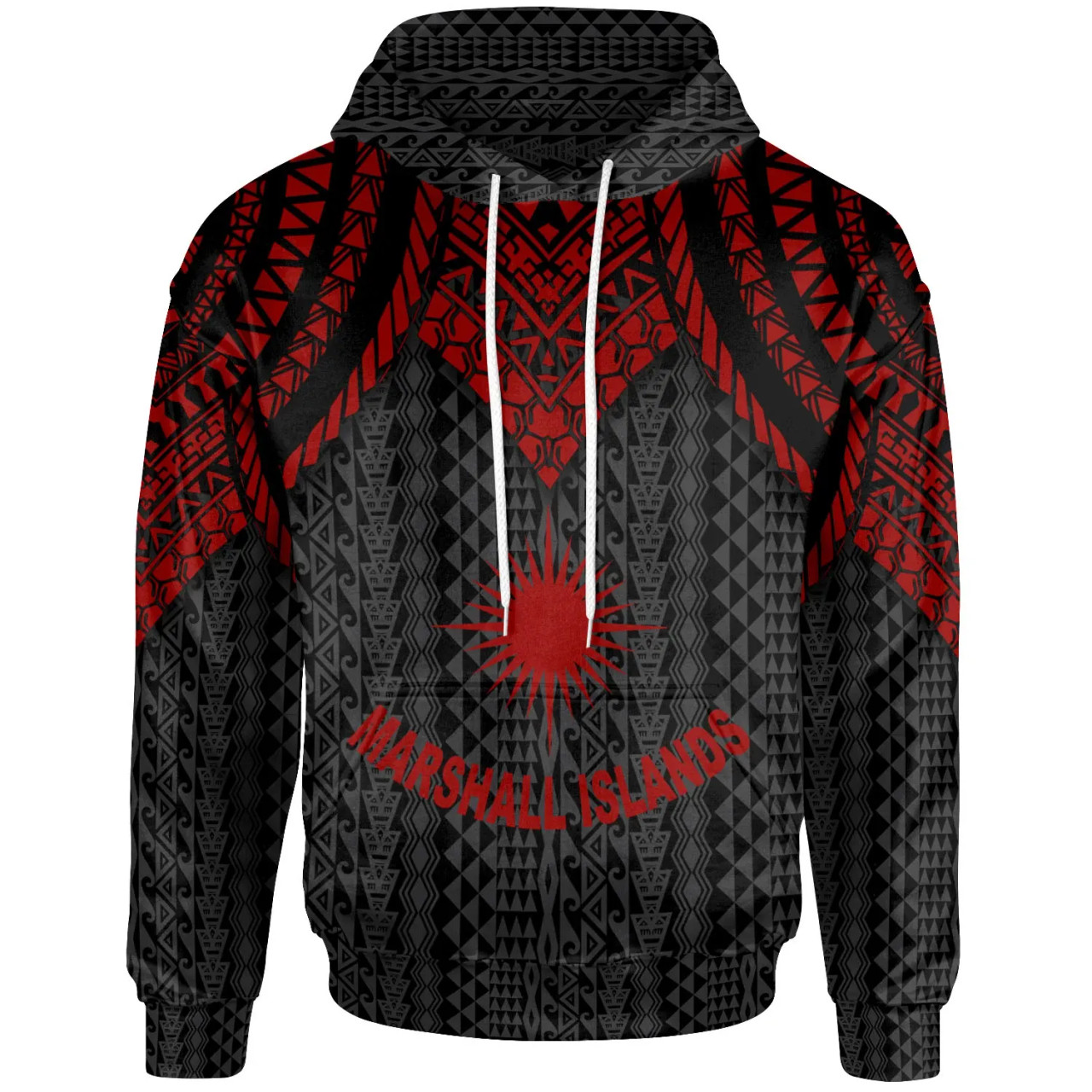 Marshall Islands Hoodie - Polynesian Armor Style Red