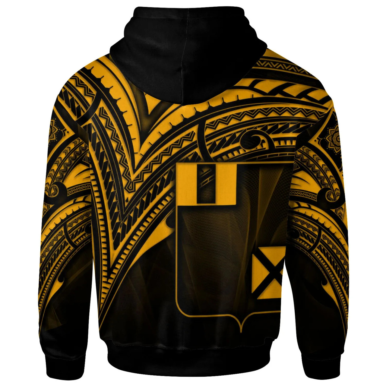 Wallis and Futuna Hoodie - Gold Color Cross Style