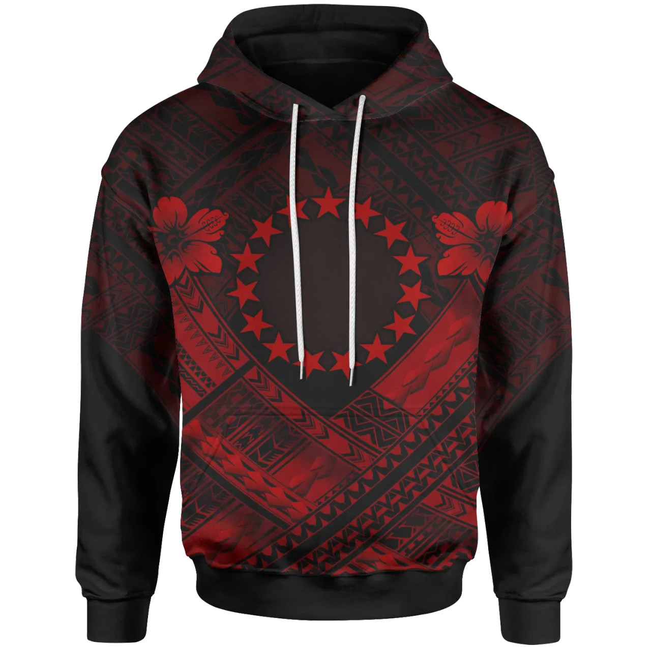 Cook Islands Polynesian Hoodie- Cook Islands Red Seal Camisole Hibiscus Style