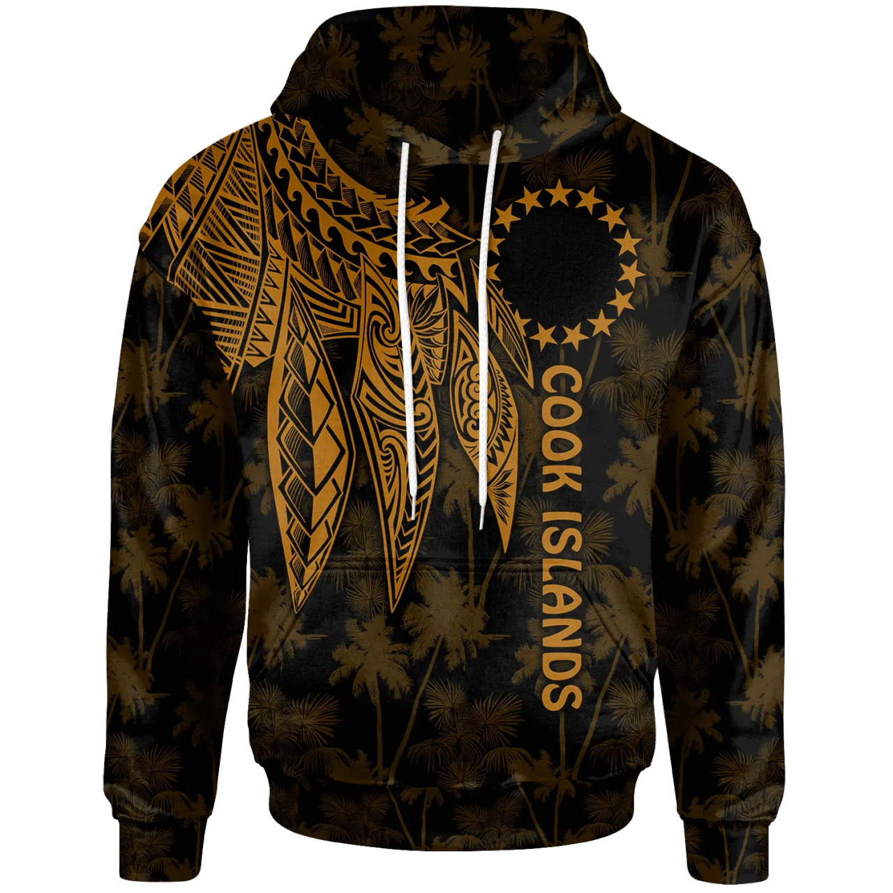 Cook Islands Hoodie - Polynesian Wings (Golden)