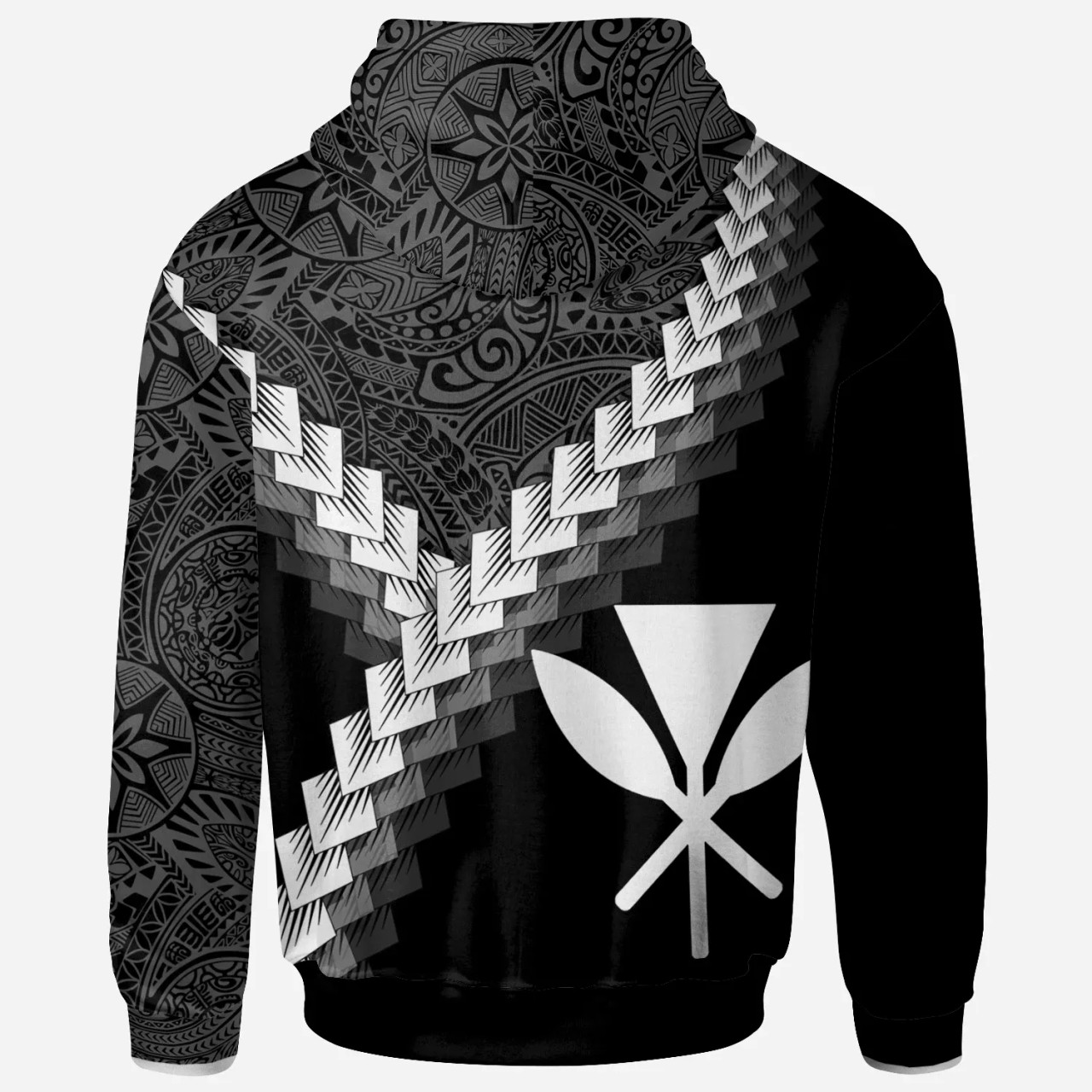 Hawaii Kanaka Maoli Hoodie - Coat Of Arms With Polynesian Tattoo