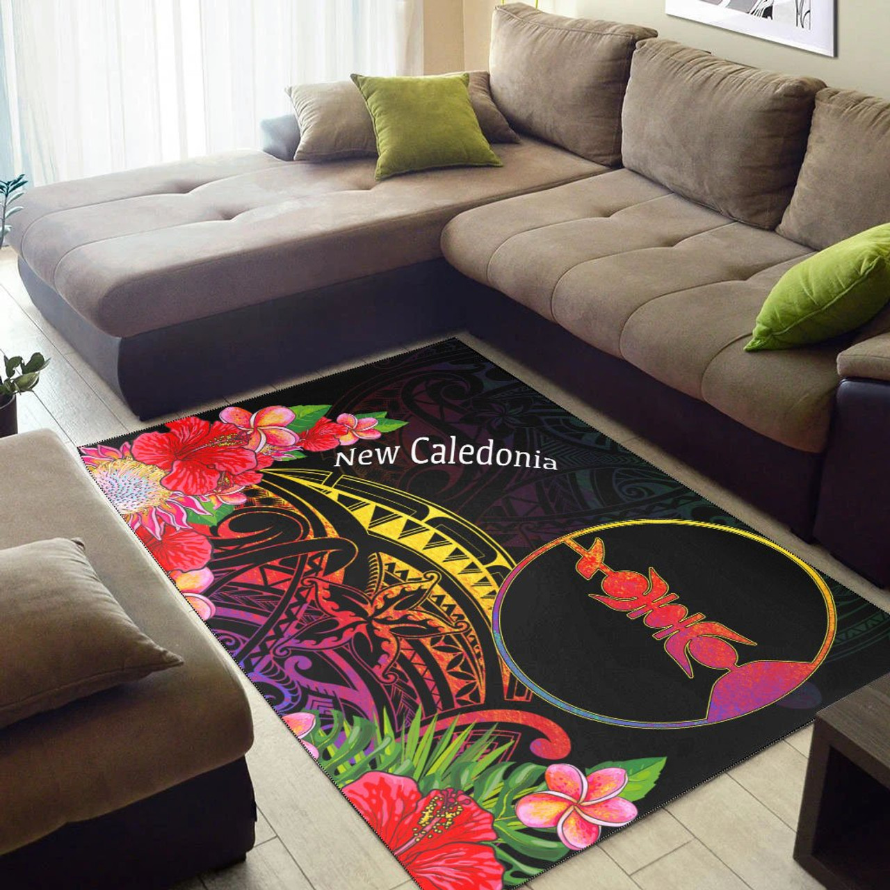 New Caledonia Area Rug - Tropical Hippie Style Polynesian 7