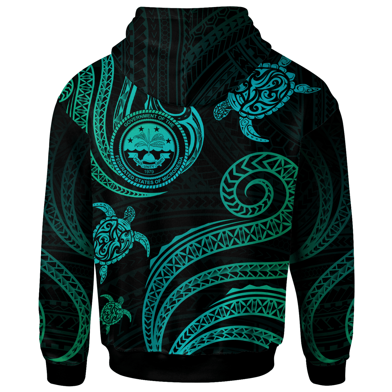 Federated States of Micronesia Hoodie - Polynesian Turtle With Pattern