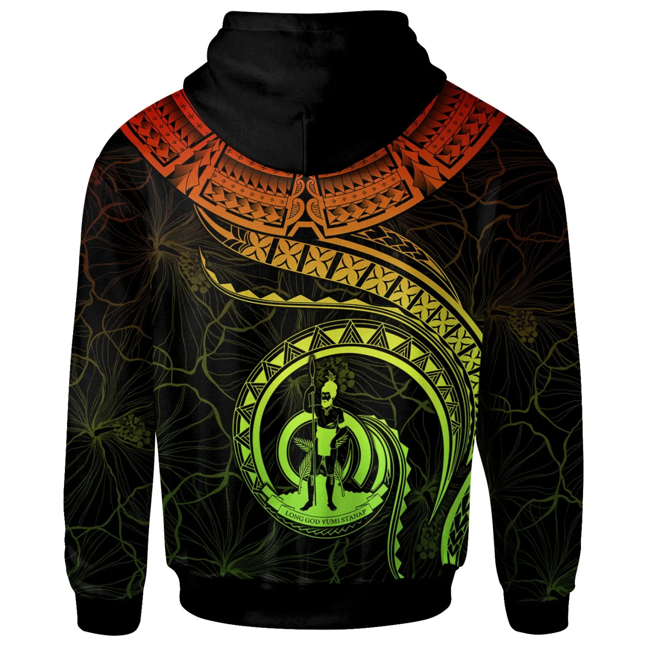 Vanuatu Polynesian Personalised Hoodie - Vanuatu Waves (Reggae)