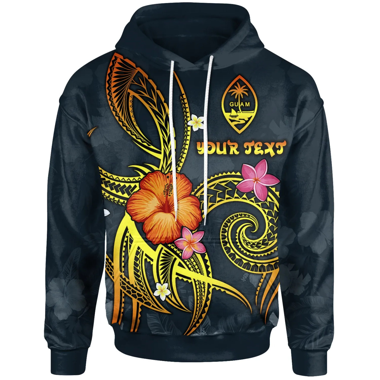 Guam Polynesian Personalised Hoodie - Legend of Guam (Blue)