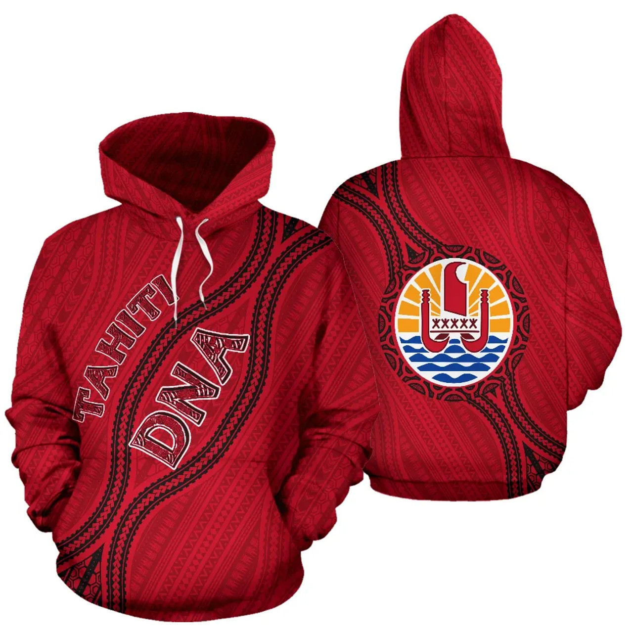 Tahiti French Polynesia All Over Hoodie - DNA Style