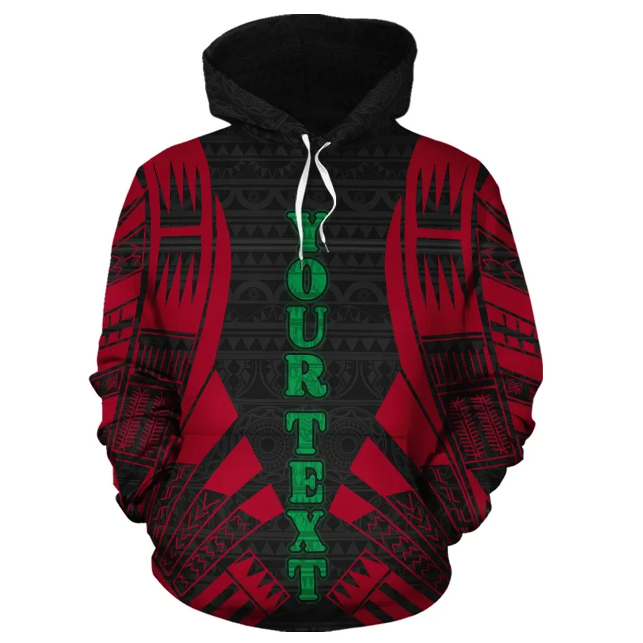 Vanuatu Polynesian Personalised Custom Hoodie - Red Tattoo