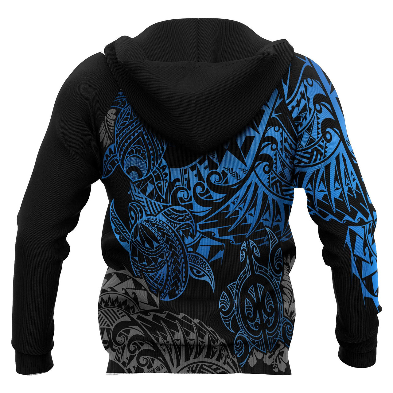 Tonga Polynesian Hoodie - Blue Turtle Flowing